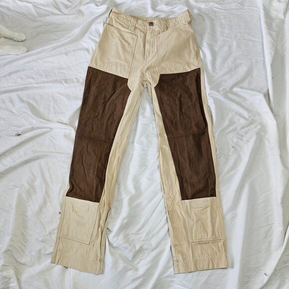 Liquid Lagoon Cream Carpenter Pants - Picture 1 of 5